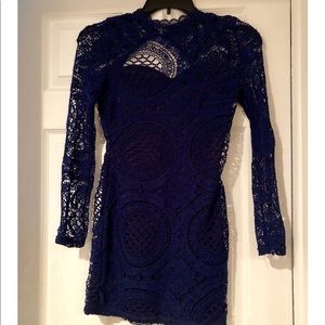 Crochet royal blue dress